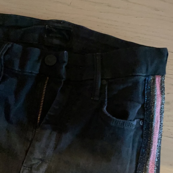 Mother Striped Skinny Jean - Frayed Ankle - Picture 5 of 6